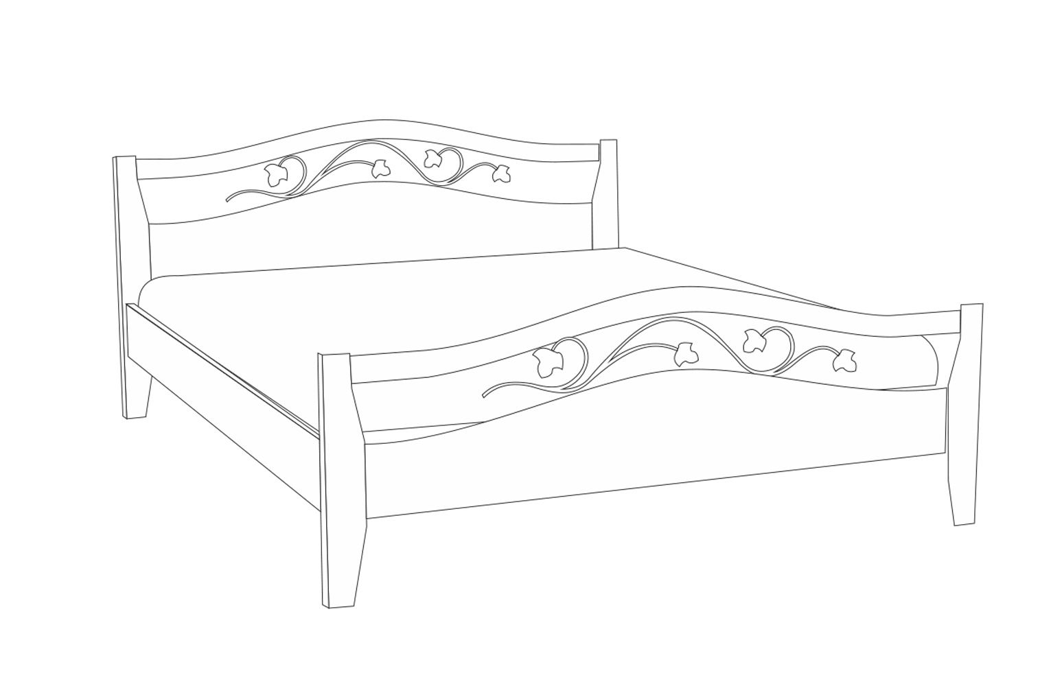 Вид с другого ракурса кровати Dreamline Верона (бук)